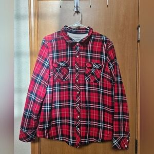 NWOT Red and Black Plaid Button Down Shirt